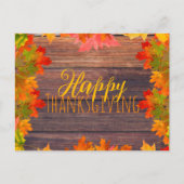 Herfst herfst lekt op Barn Wood Happy Thanksgiving Briefkaart (Voorkant)