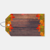 Herfst herfst lekt op Barn Wood Happy Thanksgiving Cadeaulabel (Achterkant Horizontaal)