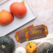Herfst herfst lekt op Barn Wood Happy Thanksgiving Cadeaulabel