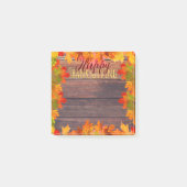 Herfst herfst lekt op Barn Wood Happy Thanksgiving Post-it® Notes (Voorkant)