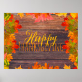 Herfst herfst lekt op Barn Wood Happy Thanksgiving Poster (Voorkant)