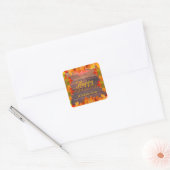 Herfst herfst lekt op Barn Wood Happy Thanksgiving Vierkante Sticker (Envelop)