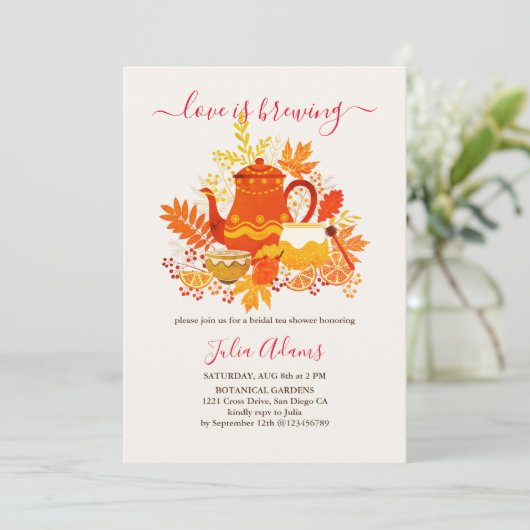 Herfst Herfst Lemon Tea Party Vrijgezellenfeest Kaart (Staand voorkant)