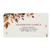 Herfst herfst leveert roestende bruiloft etiket (Voorkant)