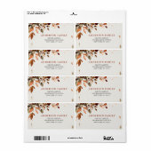 Herfst herfst leveert roestende bruiloft etiket (Full Sheet)