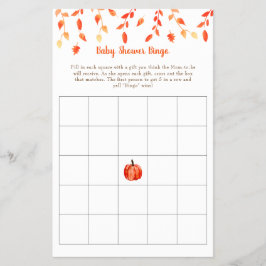 Herfst herfst Little Pumpkin Baby shower Bingo Gam Flyer