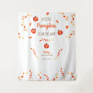 Herfst herfst Little Pumpkin Baby shower Leaves Wandkleed