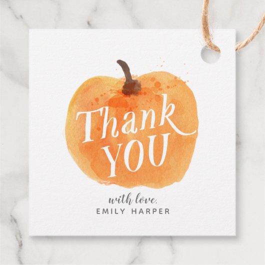 Herfst herfst Little Pumpkin Double Sided Bedankt Bedankjes Labels (Achterkant)