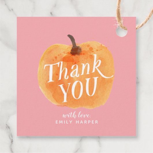 Herfst herfst Little Pumpkin Double Sided Bedankt Bedankjes Labels (Achterkant)