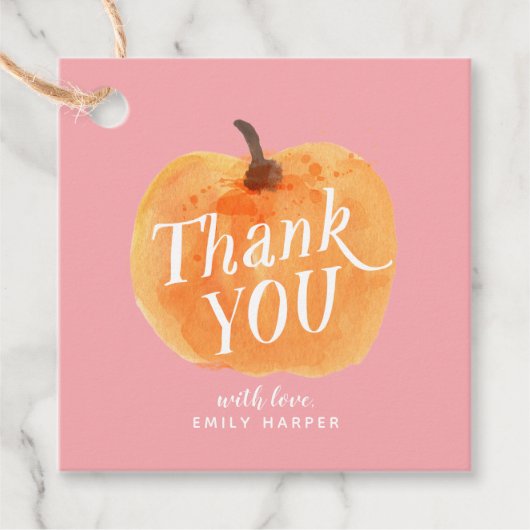 Herfst herfst Little Pumpkin Double Sided Bedankt Bedankjes Labels (Voorkant)