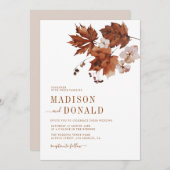 Herfst herfst loof bruiloft Uitnodiging (Voorkant / Achterkant)