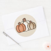 Herfst herfst luipaard Waterverf pompoen Ronde Sticker (Envelop)