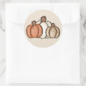 Herfst herfst luipaard Waterverf pompoen Ronde Sticker (Tas)