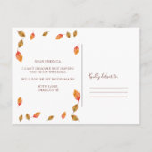 Herfst Herfst Maid of Honor Bridesmaid voorstel Uitnodiging Briefkaart (Achterkant)