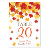 Herfst herfst maple Leaf Wedding Table Card Kaart (Voorkant)