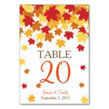 Herfst herfst maple Leaf Wedding Table Card