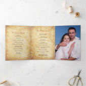 Herfst Herfst Maples Leaves Bruiloft Tri-Fold Prog Drieluik Programma (Binnen)