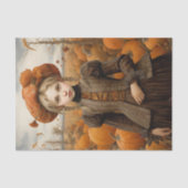 Herfst Herfst Meisje Pompoen Thanksgiving Decoupag Tissuepapier (Voorkant)