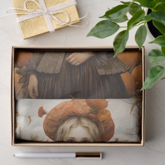 Herfst Herfst Meisje Pompoen Thanksgiving Decoupag Tissuepapier (Geschenk)