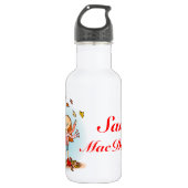 Herfst herfst meisje spelen met bladeren drinken f waterfles (Voorkant)