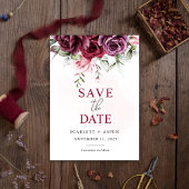 Herfst Herfst Merlot Floral Wedding Save the Date Kaart