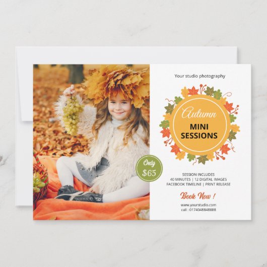 Herfst / Herfst Mini Sessie Sjabloon (Voorkant)