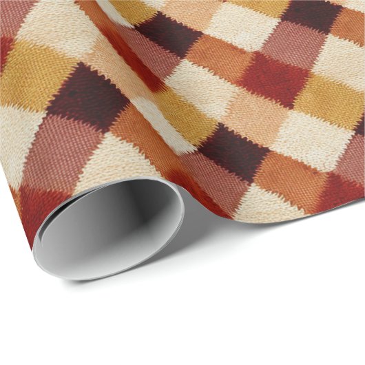 Herfst Herfst Modern Argyle Patroon No13 Cadeaupapier (Rol Hoek)