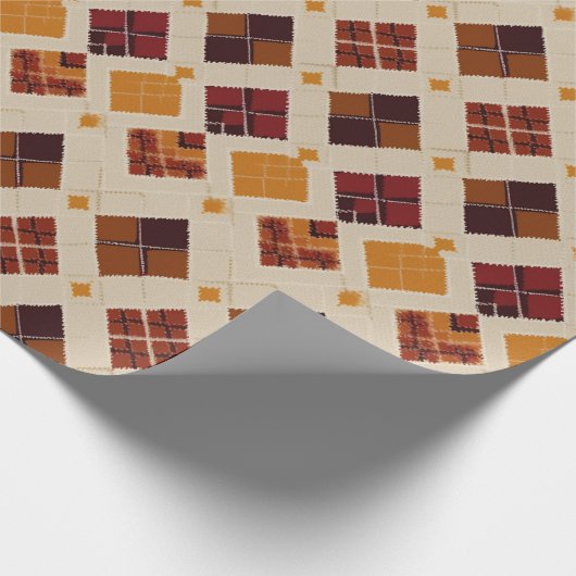 Herfst Herfst Modern Argyle Patroon No14 Cadeaupapier (Hoek)