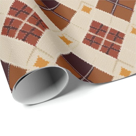Herfst Herfst Modern Argyle Patroon No14 Cadeaupapier (Rol Hoek)