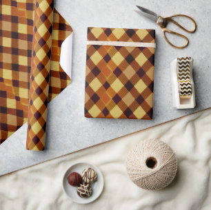 Herfst Herfst Modern Argyle Patroon No18 Cadeaupapier