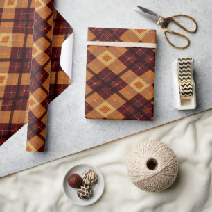 Herfst Herfst Modern Argyle Patroon No20 Cadeaupapier