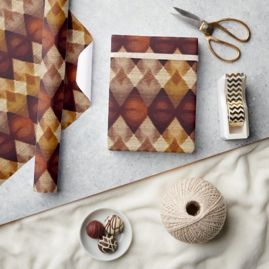 Herfst Herfst Modern Argyle Patroon No4 Cadeaupapier (Crafts)