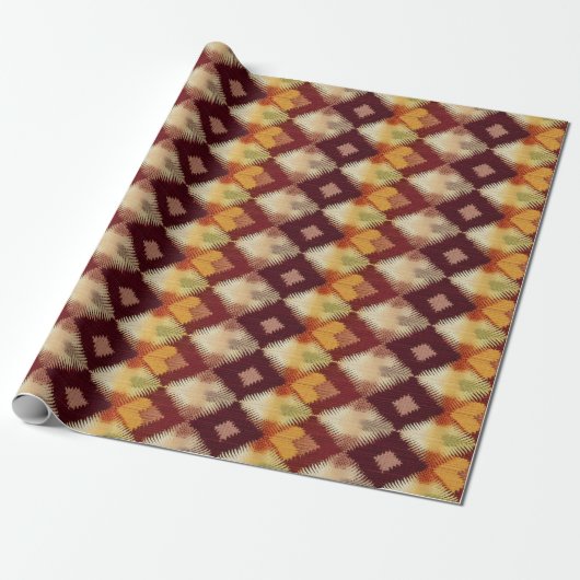 Herfst Herfst Modern Argyle Pattern No6 Cadeaupapier (Uitgerold)
