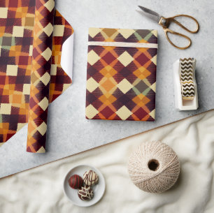 Herfst Herfst Modern Argyle Pattern No8 Cadeaupapier
