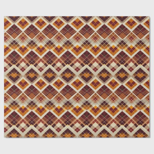 Herfst Herfst Modern Argyle Pattern No9 Cadeaupapier (Vlak)
