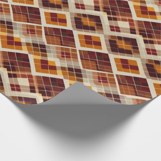 Herfst Herfst Modern Argyle Pattern No9 Cadeaupapier (Hoek)