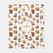 Herfst Herfst Monogram Naam Fleece Deken (Voorkant)