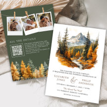 Herfst Herfst Mountain Forest QR Code Foto bruilof