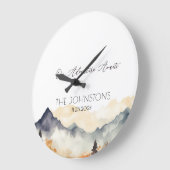 Herfst Herfst Neutraal Waterverf Mountain Paar Grote Klok (Hoek)