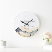 Herfst Herfst Neutraal Waterverf Mountain Paar Grote Klok (Huis)