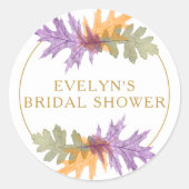 Herfst Herfst oktober laat elegante gouden tekst a Ronde Sticker (Voorkant)