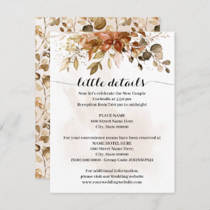 Herfst herfst oliage Wedding Insert Kaart