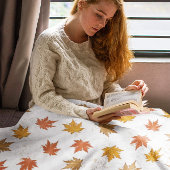 Herfst herfst olieval laat eenvoudig groen over fleece deken