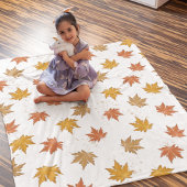 Herfst herfst olieval laat eenvoudig groen over fleece deken