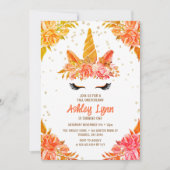 Herfst Herfst Onederland Eenhoorn 1e Verjaardag Kaart (Voorkant)