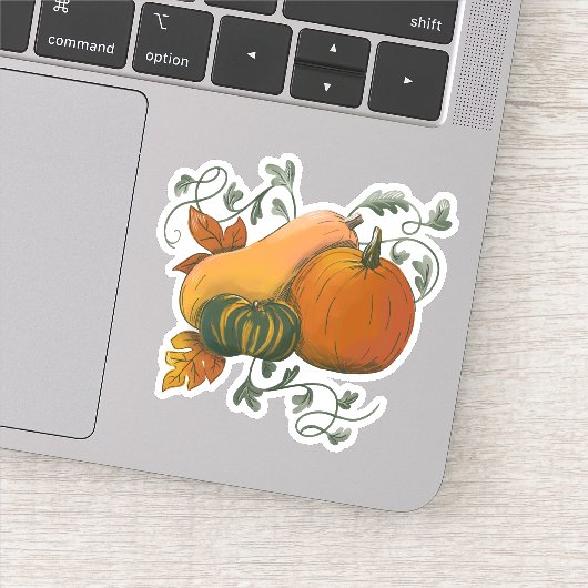 Herfst Herfst oogst pompoen kalebas illustratie Sticker (Detail)