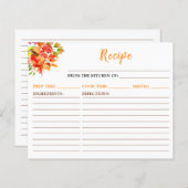 Herfst Herfst Oogst Recept Kaart (Voorkant / Achterkant)