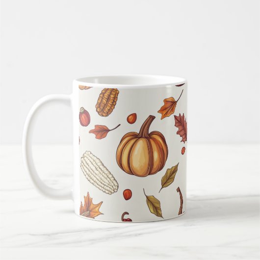Herfst Herfst Oogst Thanksgiving Koffie Mok (Links)