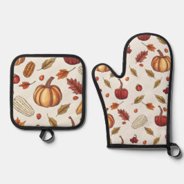 Herfst Herfst Oogst Thanksgiving Schort Ovenwant & Pannenlap Set