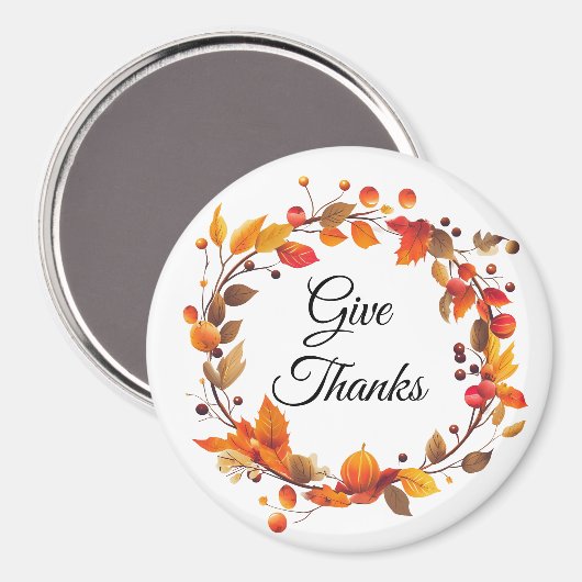 Herfst Herfst Oogstbladeren Geef Bedankt magneet (Voorkant / Achterkant)